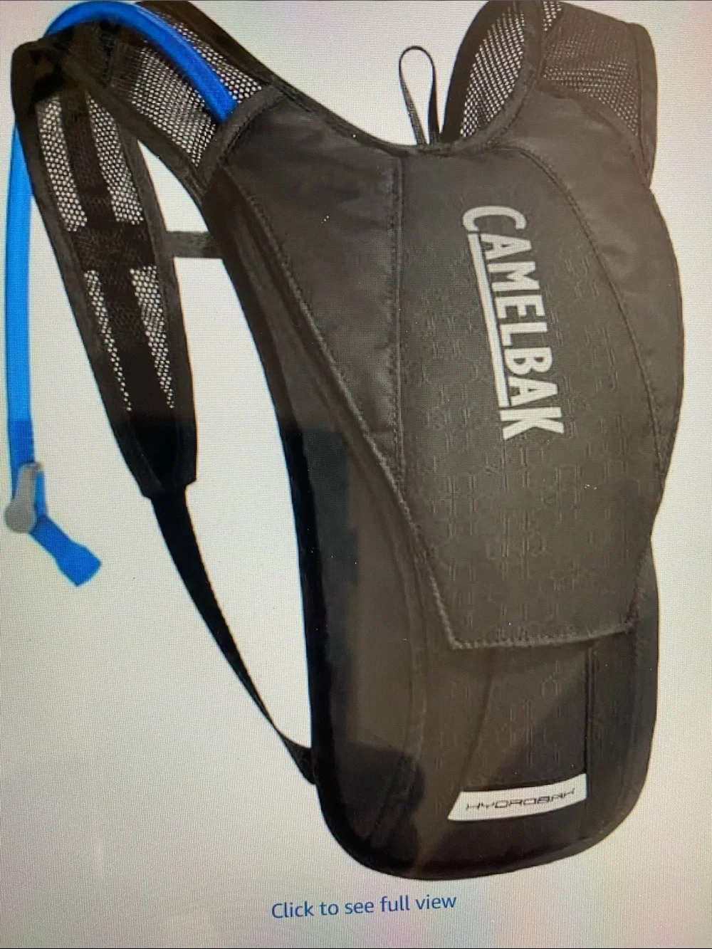 CamelBak Hydrobak Black Hydration Backpack with Blue Tube Big Bite Valve NWT